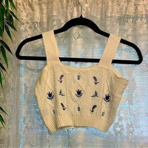 Women’s Knit Floral Crop Top